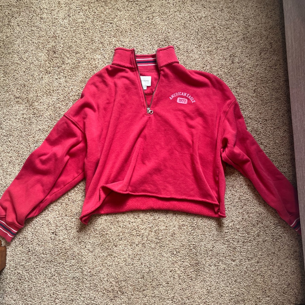 American Eagle half zip jacket. Red. Size XS.